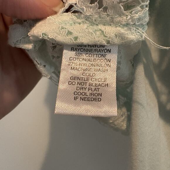 Sheer Lace Top w/ Cami Petite XXSP Seafoam Green Cottage Coquette 2 Piece Set - Picture 9 of 16
